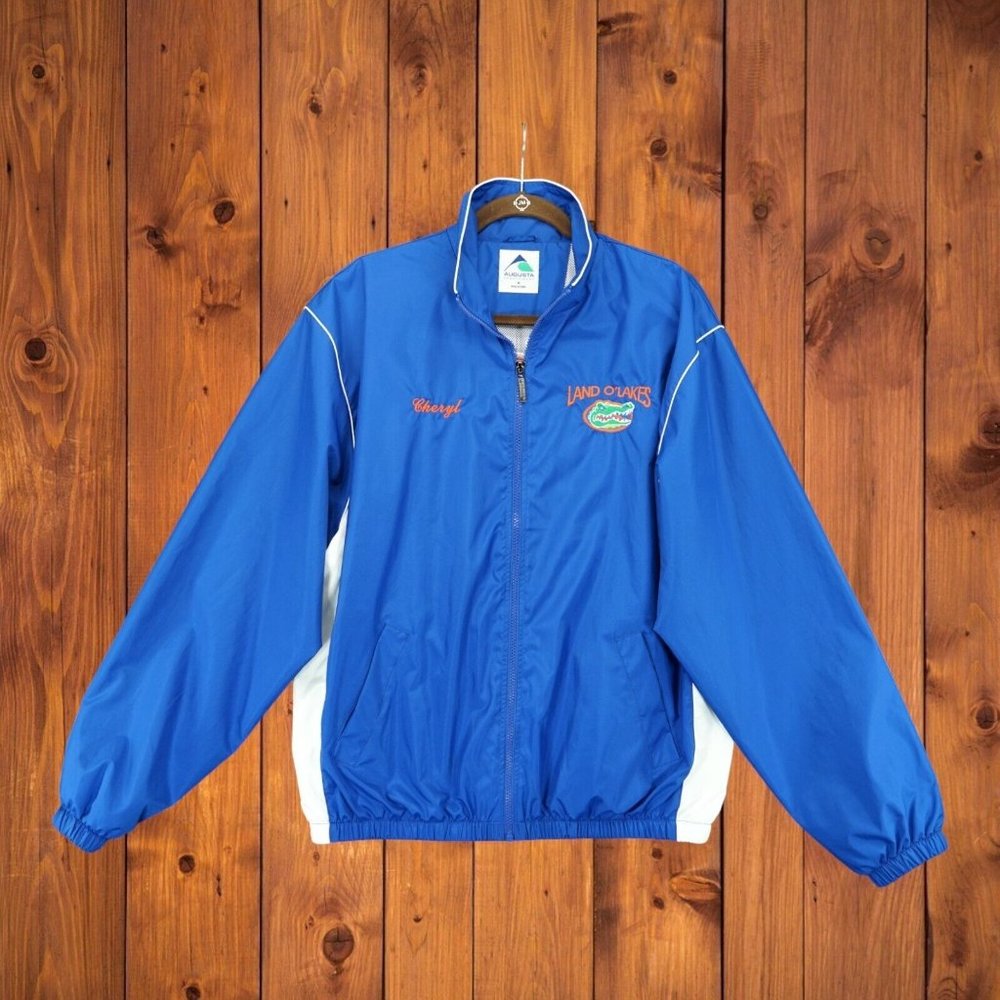 Augusta Sportswear Florida Gators‎ Blue Full Zip Windbreaker Jacket Size Medium